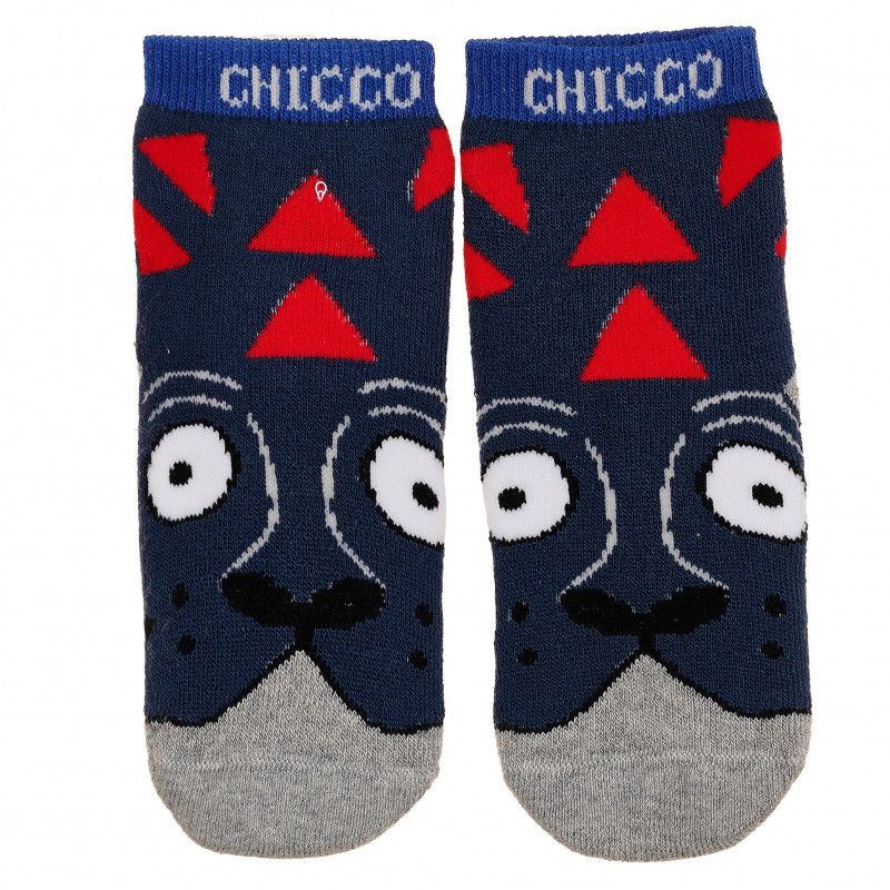 Чорапи с червени акценти и апликация на куче  367934
