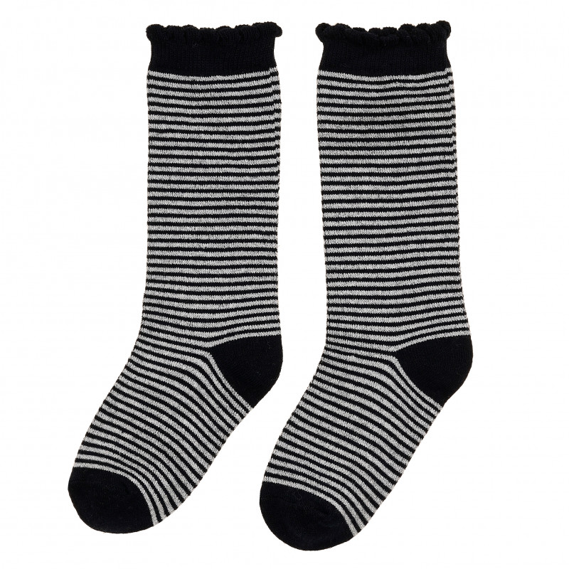 Раирани чорапи с блестящ акцент  367939