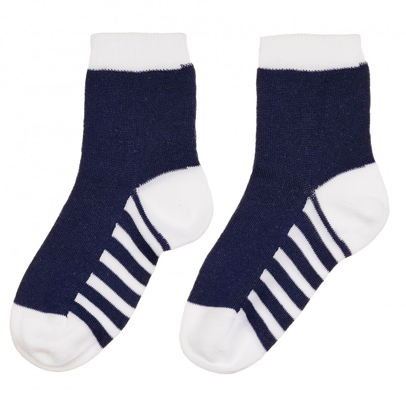 Чорапи с синьо и бяло с раиран акцент  367945
