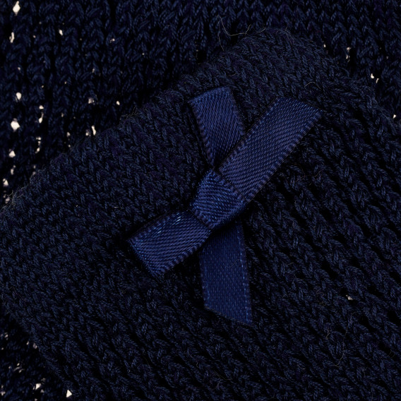 Чорапи с декоративна плетка с панделка, сини Chicco 368093 2