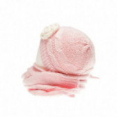 Плетен комплект шапка с роза и шал за бебе за момиче розови Chicco 36864 2