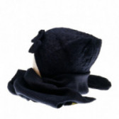 Плетен комплект с елегантна шапка и шал за бебе за момиче тъмно сини Chicco 36866 2
