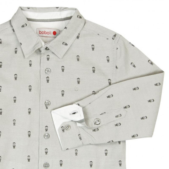 Памучна риза с графичен принт, сива Boboli 3688 3