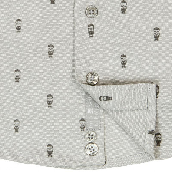 Памучна риза с графичен принт, сива Boboli 3689 4