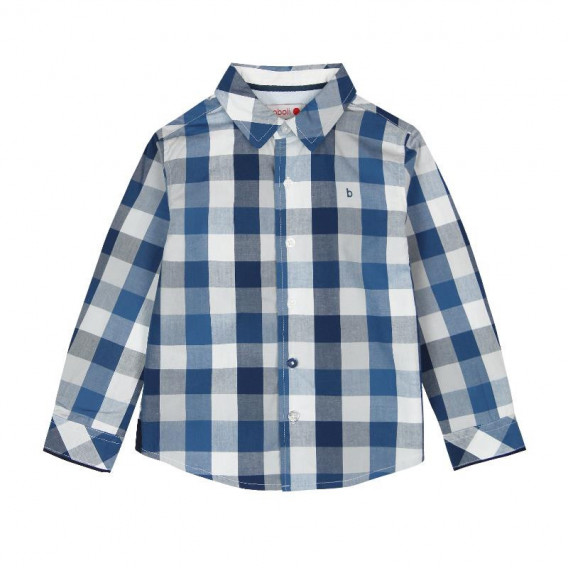 Памучна риза за момче, синьо-бяло каре Boboli 3690 