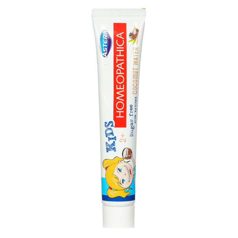 Паста за зъби Homeopathica Kids Кокосова вода 2+, пластмасова тубичка, 50 мл  369002