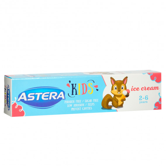 Паста за зъби Kids Ice cream 2-6, пластмасова тубичка, 50 мл Astera 369006 2