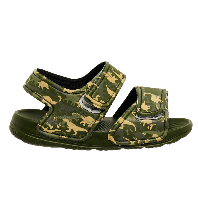 Детски сандали с камуфлажен принт, зелени  369182
