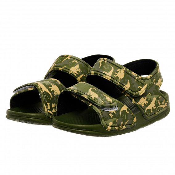 Детски сандали с камуфлажен принт, зелени GS 369183 2