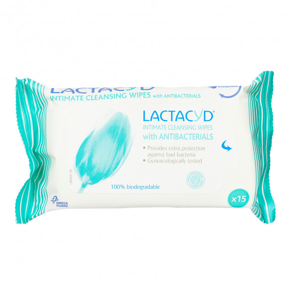 Интимни кърпи Antibacterial, 15 бр. LACTACYD 369296 