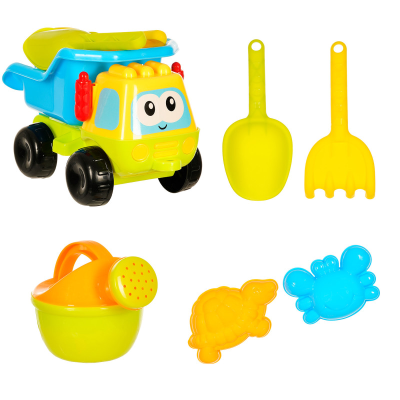 Детски плажен комплект за игра с камионче и лейка, 6 части  369785