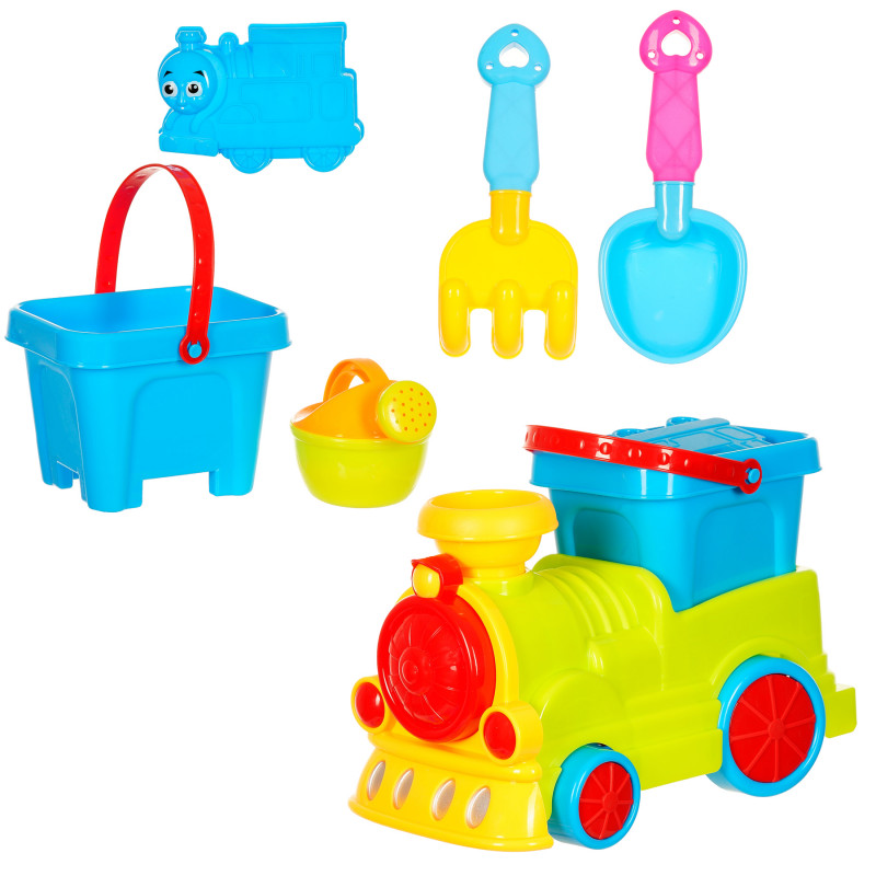Детски плажен комплект за игра с локомотив, 5 части  369793