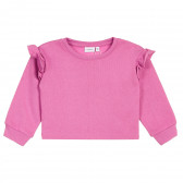 Блуза с дълъг ръкав и къдрички за бебе, розова Name it 369948 