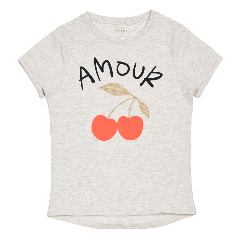 Памучна тениска Amour, сива  369956