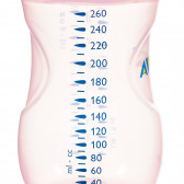 Полипропиленово шише Natural, с биберон 1 дупка, 1+ месеца, 260 мл, розов Philips AVENT 370047 3