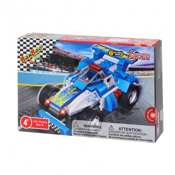 Конструктор състезателна синя кола F1 със 125 части BANBAO 370080 5