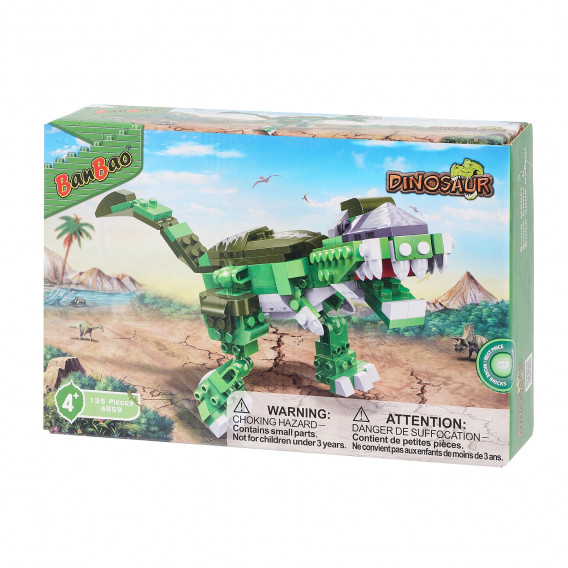 Конструктор зелен динозавър със 139 части BANBAO 370161 4