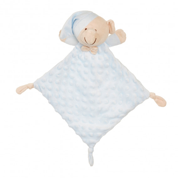 Бебешко одеяло 80 х 100 см в комплект с мека кърпа за гушкане Мече, синьо Inter Baby 370232 4
