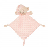 Бебешко одеяло 80 х 100 см в комплект с мека кърпа за гушкане Мече, розово Inter Baby 370239 5