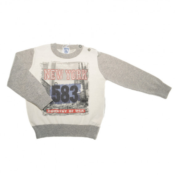 Памучен пуловер с графичен принт за момче Chicco 37026 