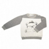 Памучен пуловер с дълъг ръкав за бебе за момче сив Chicco 37040 