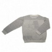Памучен пуловер с дълъг ръкав за бебе за момче сив Chicco 37041 2