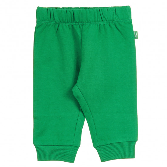Комплект от два броя памучни панталони за бебе за момче зелен и тъмно син Chicco 371157 2