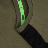 Памучна блуза с дълъг ръкав и името на бранда, зелена Puma 371179 4