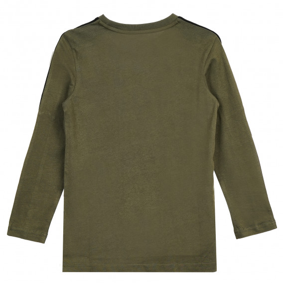 Памучна блуза с дълъг ръкав и името на бранда, зелена Puma 371180 5