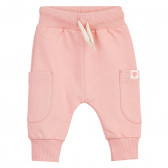 Памучен панталон с пришита апликация на сърце за бебе, розов Pinokio 371259 1