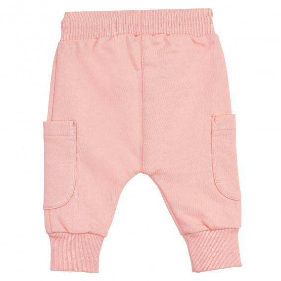 Памучен панталон с пришита апликация на сърце за бебе, розов Pinokio 371262 5