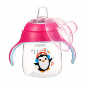 Чаша с мек накрайник и дръжки Пингвинче, 12+ месеца, 260 мл, розова Philips AVENT 371439 2