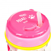 Полипропиленова чаша със сламка Cat, 350 мл., 12+ месеца, розова Canpol 371461 3