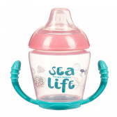 Полипропиленова неразливаща се чаша, Sea Life 230 мл., 9+ месеца, розова Canpol 371465 