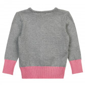 Пуловер с розови акценти за момиче сив Name it 371496 4