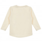Блуза от органичен памук с флорална щампа и надпис за бебе, беж Name it 371515 4