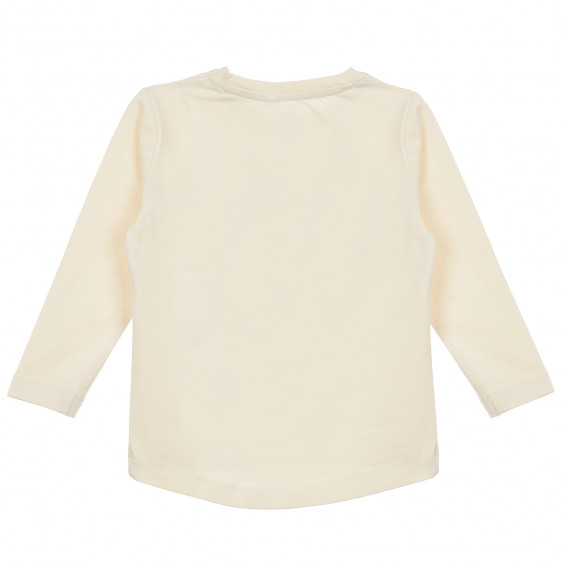 Блуза от органичен памук с флорална щампа и надпис за бебе, беж Name it 371515 4
