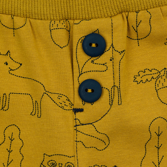 Памучен панталон с горски принт, жълт Pinokio 371533 3