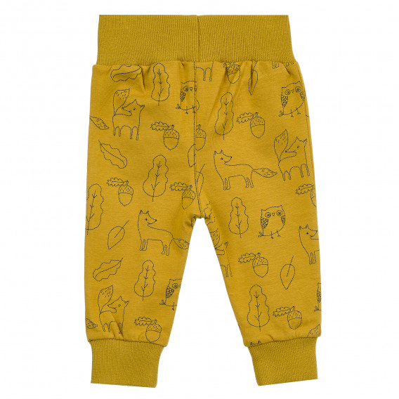 Памучен панталон с горски принт, жълт Pinokio 371535 5