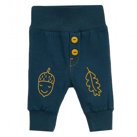 Памучен панталон с горска бродерия, син Pinokio 371540 1