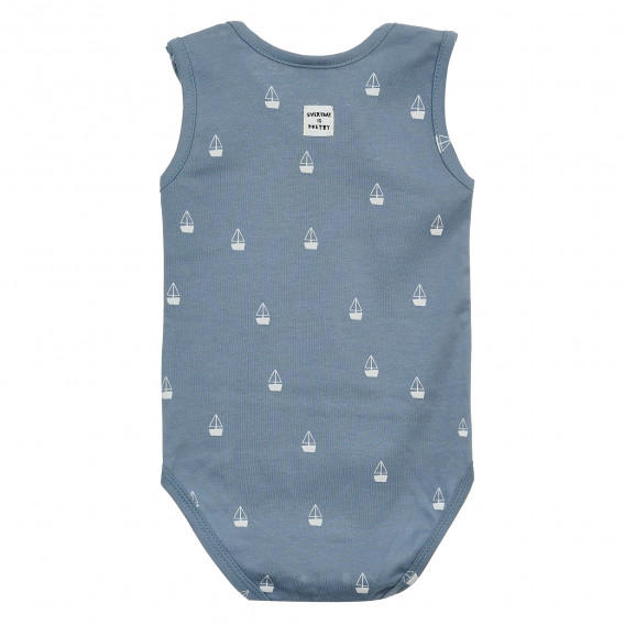 Памучно боди тип потник за бебе, синьо Pinokio 371559 5
