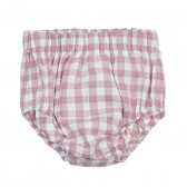 Памучни карирани къси панталони за бебе в бяло и розово Pinokio 371564 1