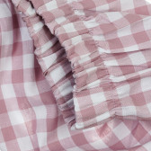 Памучни карирани къси панталони за бебе в бяло и розово Pinokio 371565 3