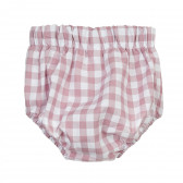 Памучни карирани къси панталони за бебе в бяло и розово Pinokio 371566 4