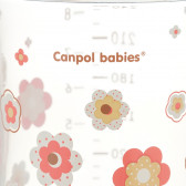 Полипропиленово шише Newborn Baby със силиконов биберон среден поток 3-6 месеца и картинка на цветчета, 240 мл Canpol 371902 4