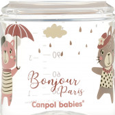 Полипропиленово шише, Easy Start Bonjour Paris, 120 мл., розово Canpol 371941 5