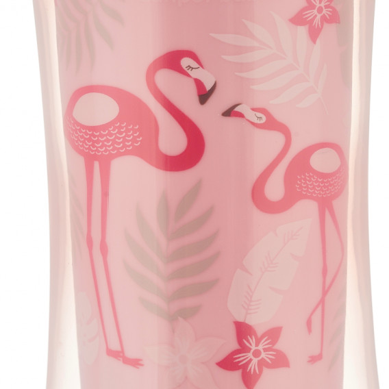 Полипропиленова чаша неразливаща се, Flamingo, 260 мл., 12+ месеца, розова Canpol 371988 4