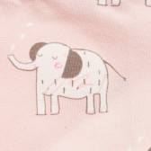 Памучна бандана със слончета за бебе, розова Pinokio 372026 3