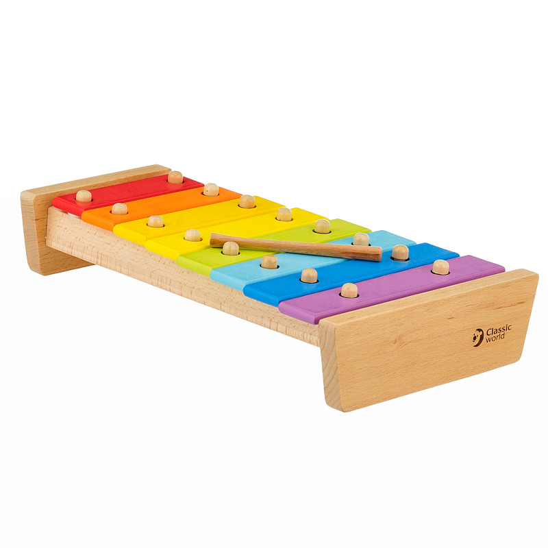 Дървен ксилофон с цветовете на дъгата  372029