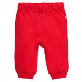 Комплект от два броя памучни панталони за бебе за момче сив и червен Chicco 372083 2